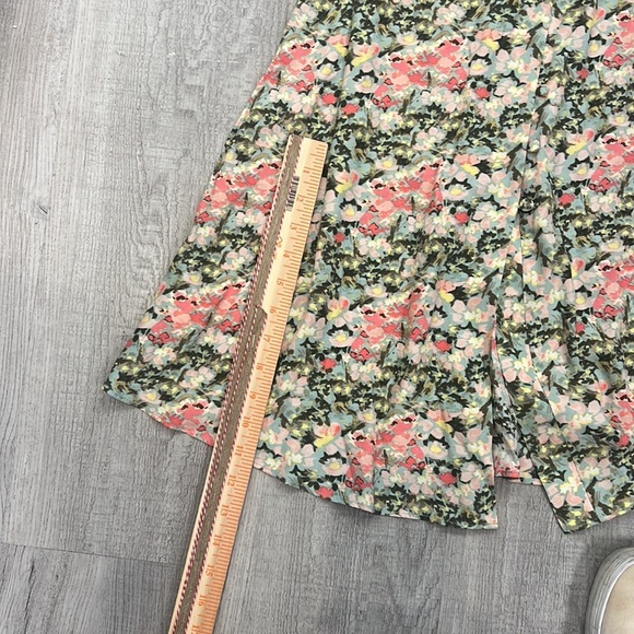 Loft Multicolor Floral Short Sleeve Summer Sundress Midi Dress size 10 - Picture 14 of 14